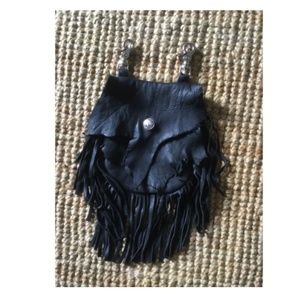 Fringed Leather Mini Satchel